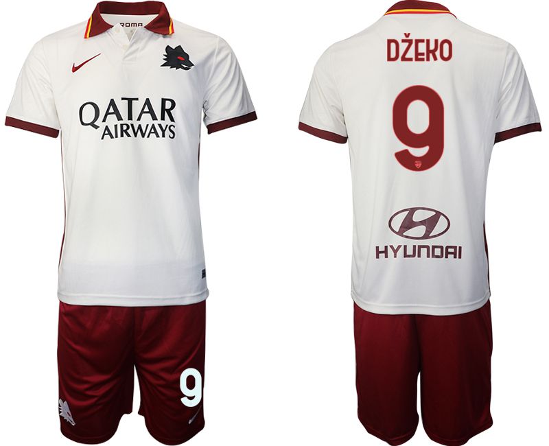 Men 2020-2021 Club Rome away white #9 Nike Soccer Jersey